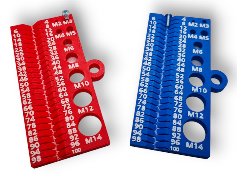 M2 Screw Ruler Metric Sorting Gauge for Bolts / Screws / Nuts (M2-M14 & 100mm) Metric ...