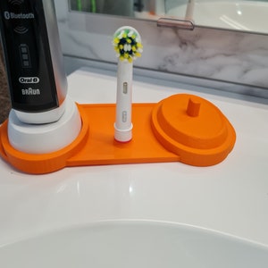 Suporte para carregador Oral B Laranja | Suporte para cabeça de escova de dentes Organizador Oral B | Suporte para escova de dentes Oral B | Organizador