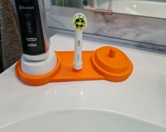 Oral B charger mount sockets Orange | Toothbrush Head Holder Stand Organiser Oral B | Oral B toothbrush stand holder|  Organizer