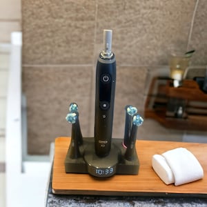 Oral B iO 10 Electric Toothbrush Holder Stand Organiser Black | Hide the cable inside | Customizable Head Holder choose your color