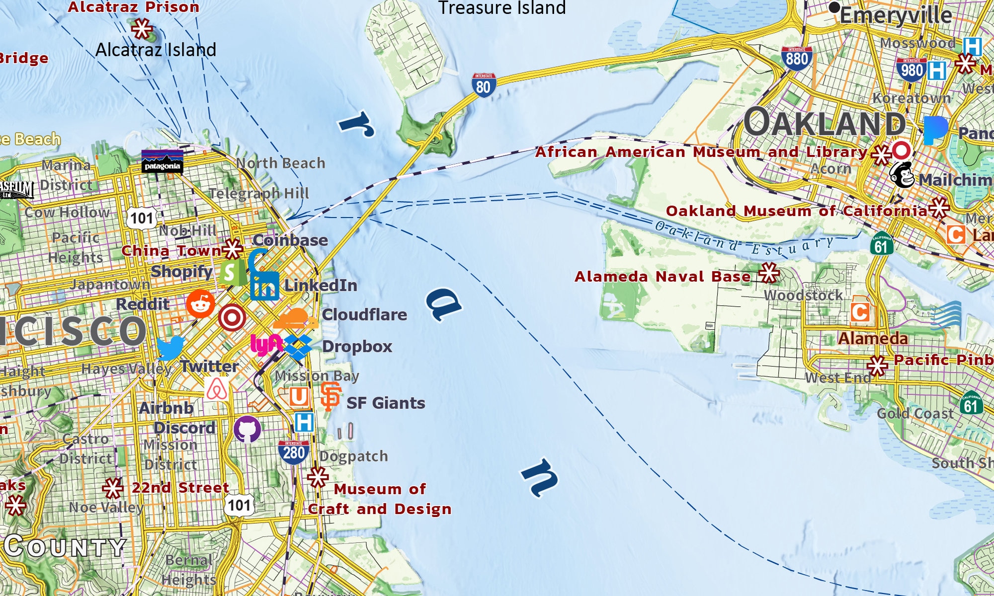 San Francisco Bay Map Etsy Il Fullxfull.4604800789 Bjhm