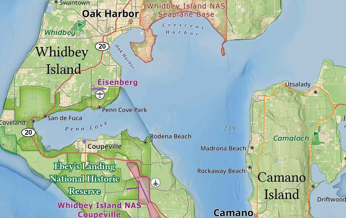 Puget Sound Map - Etsy