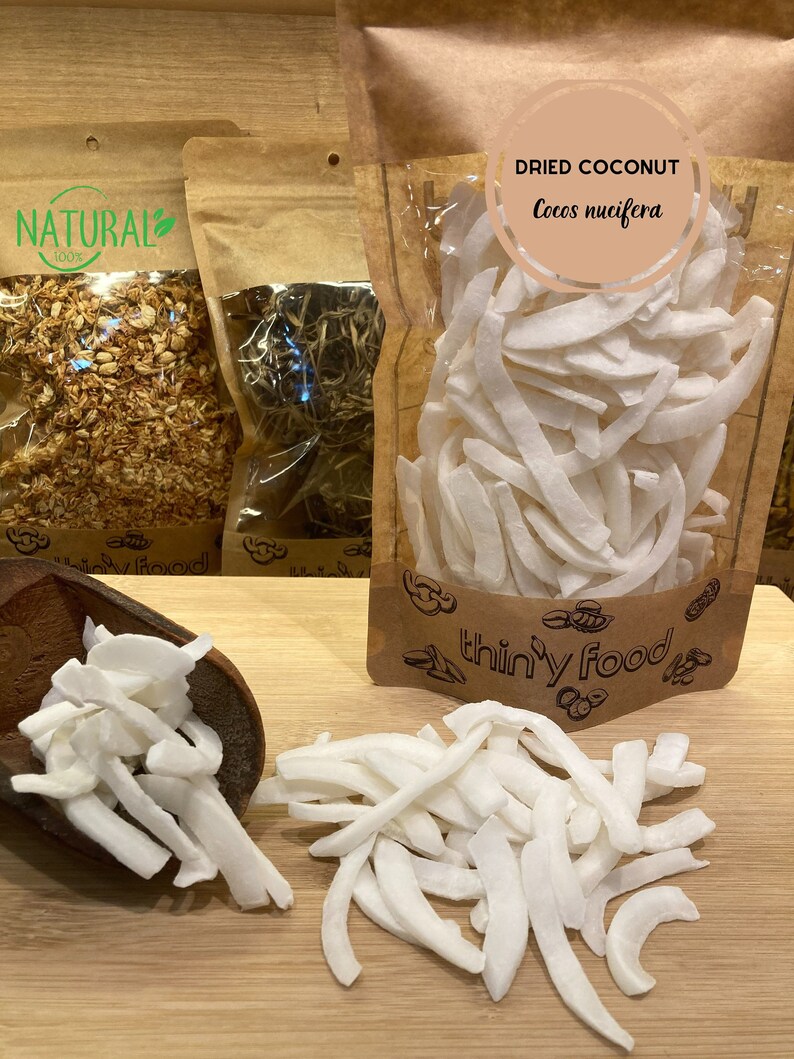 Dried Coconut Slices Dried Organic Coconut Flakes Etsy