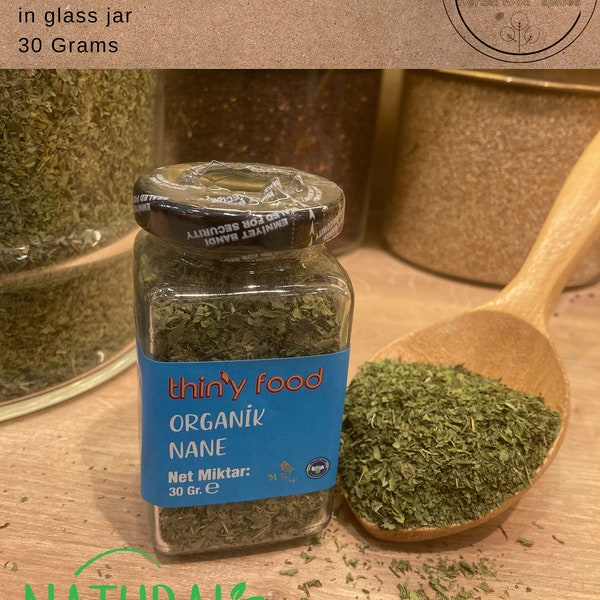 Menthe Biologique | Tisane de feuilles de menthe verte séchée biologique 100 % turque | De l'Herboriste | Mentha Spicata | Herbes et Épices