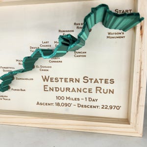 Western States Endurance Run - 3D Trail Model - Laser Engraved - Etsy