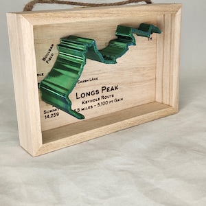 Modèle de sentier Longs Peak 14 pouces - Sentier de randonnée 3D, imprimé en 3D, gravé au laser