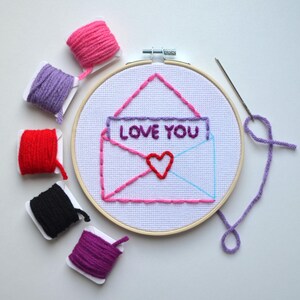Beginner Embroidery for Child, Valentine's Day Craft, Kids Sewing Kit