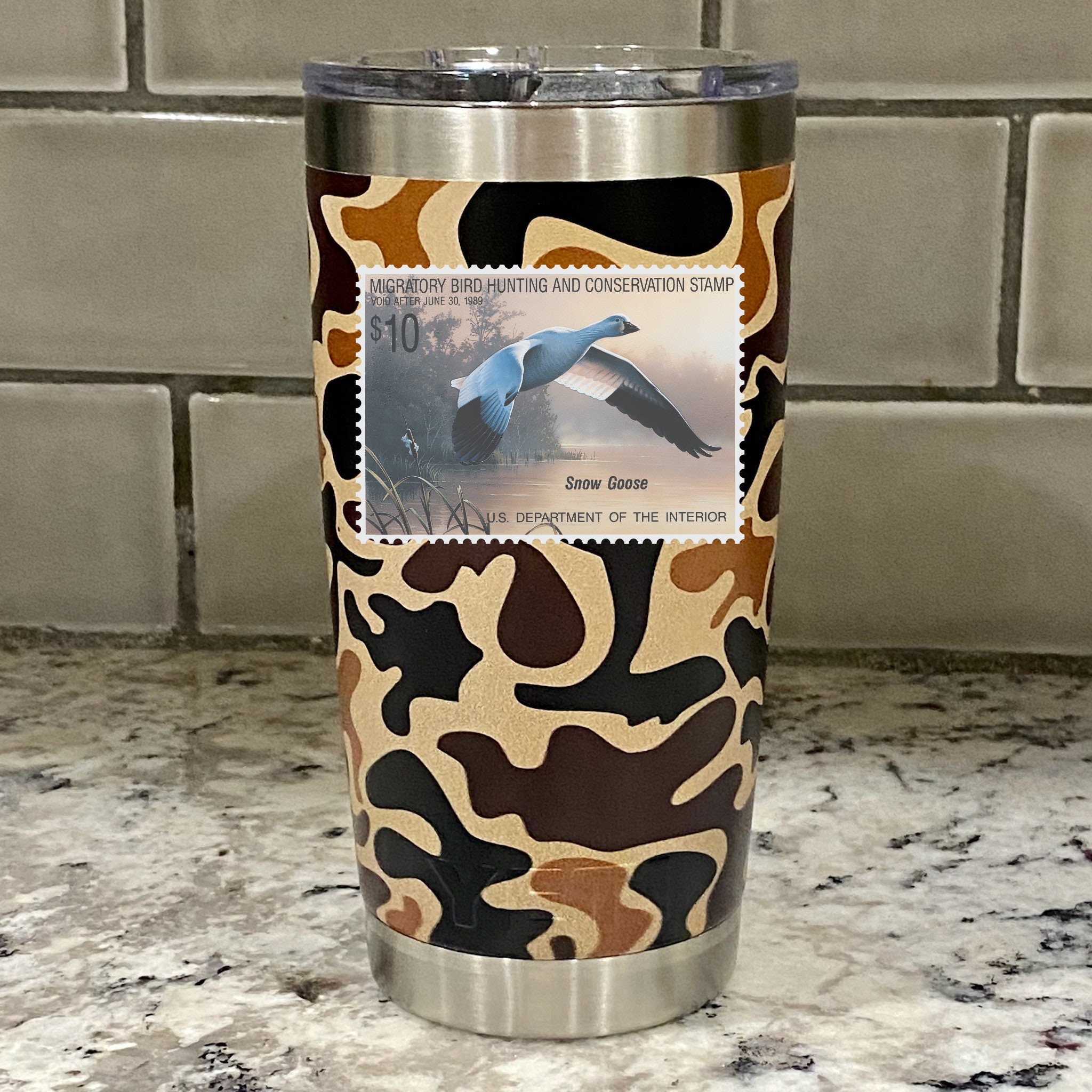 Yeti 20 oz Tumbler Duck Stamp Old Camo No Stamp