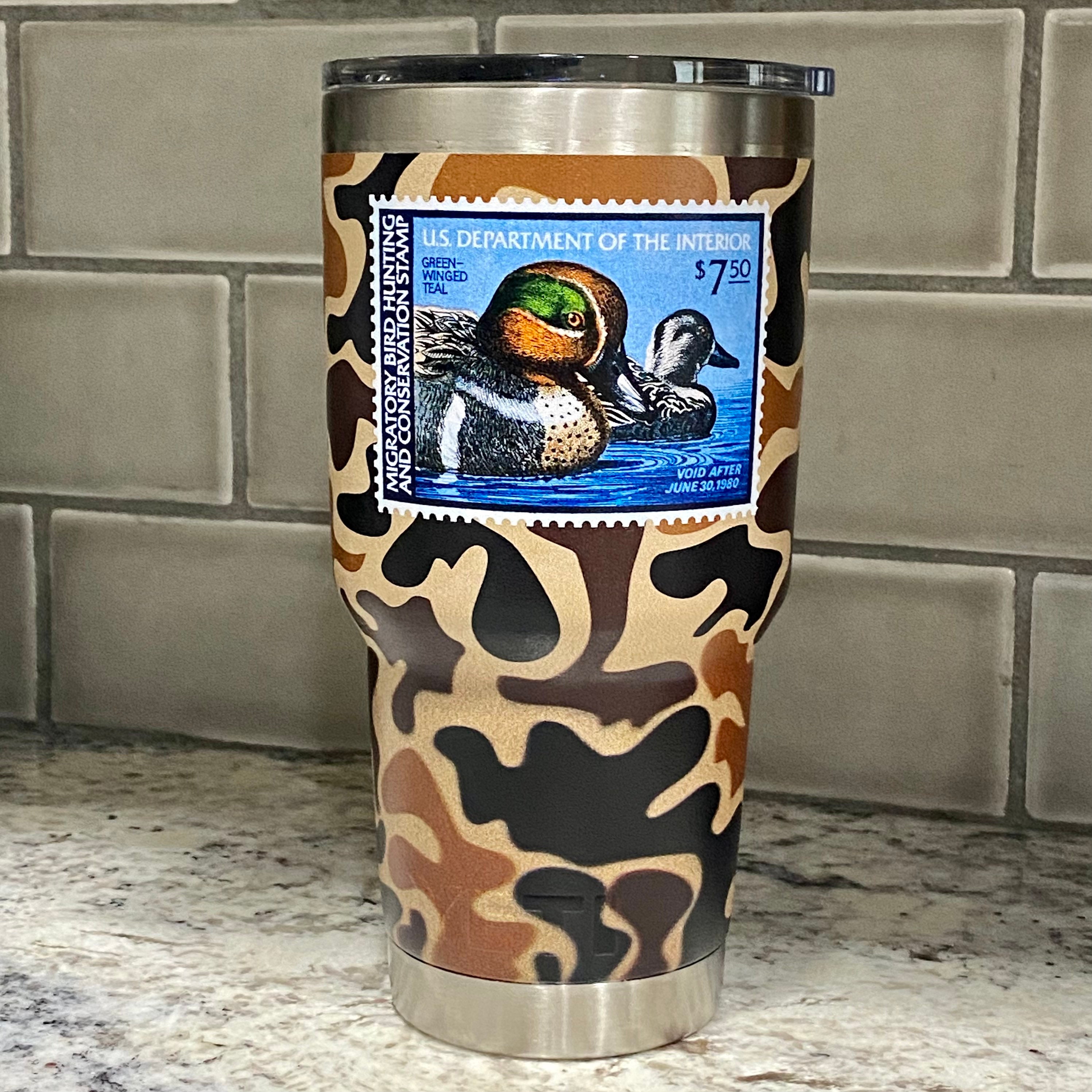 Yeti 30 Oz Tumbler Duck Stamp Old Camo 1980 GREEN-WINGED TEAL - Etsy