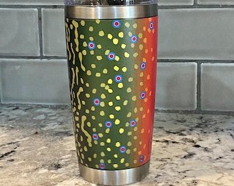 Yeti 20 oz Tumbler BROOK TROUT Full Wrap - UV Printed Permanent
