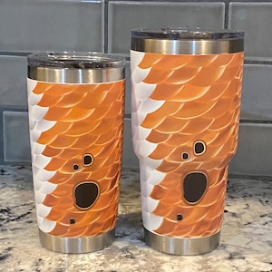 Yeti 20 oz Tumbler RED FISH Full Wrap - UV Printed Permanent