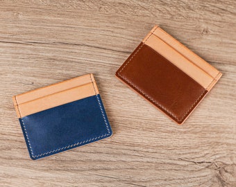 Leather card holder, minimalist wallet, front pocket wallet, Buttero small wallet