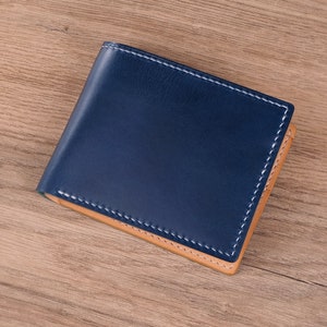 Cartera de cuero hecha a mano, cartera bifold, cartera Buttero. Cartera de regalo para hombre.