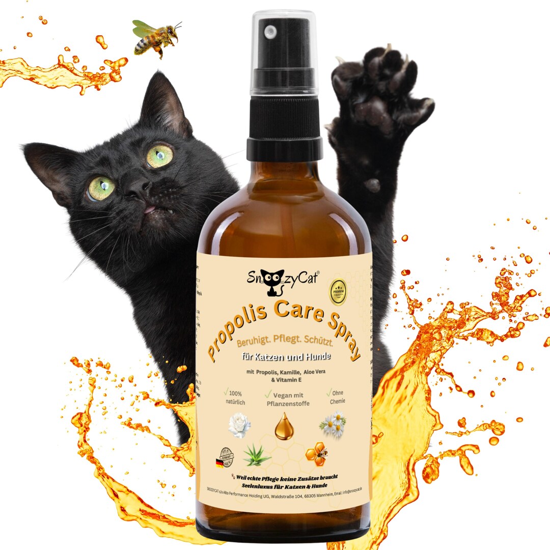 SNOOZYCAT Propolis Spray fr Katzen & Hunde Natrliches Haut und  Fellpflege Spray, Alkoholfrei, Pfotenpflege Made in Germany - Etsy.de
