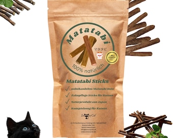 SNOOZYCAT® Matatabi Sticks - 10 piezas: Palitos masticables para gatos hechos de madera de matatabi natural, recolectados a mano en Japón, cuidado dental natural
