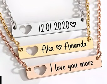 Girls Personalized Initial Bar Necklaces For Women, Dainty Unique  Custom Toddler Necklace, Birthday Gift For Best Friend