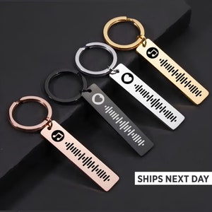 Spotify Music Code Keychain, Music Code Keyring, Personalized Keychain, Song Keyring, Music Keychain, Song Keychain, Engraved Keychain