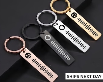 Spotify Music Code Keychain, Music Code Keyring, Personalized Keychain, Song Keyring, Music Keychain, Song Keychain, Engraved Keychain