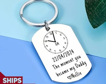 The Moment You Became My Daddy, New Born Baby Gift, Keyring for new Mummy, Personalized Christmas Keyring, Keychain for Mom