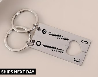 Couple's Keychain, Personalised Keychain, Spotify Code Keychain, Music Code Keyrings, Anniversary Keychain, Song Keyring, Custom Keyring