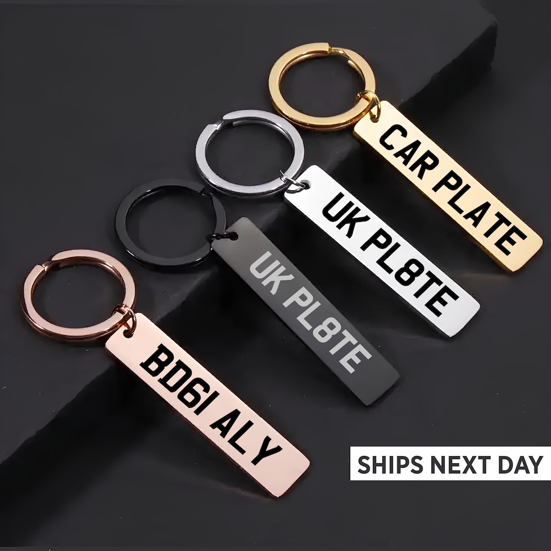 Personalised Number Plate Keyring, Number Plate Keychain, Number Plate