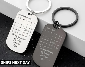 Personalised Calendar keychain, Date Keyring Gift, Special Date Gift, Personalised Gift Keyring, Anniversary Gift, Special Date Keychain