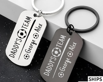 Daddys Team Keychain, Daddy's Team, Football Player Lover Keyring, football dad, daddy team keychain, Football keyring, Football keychain