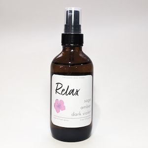 Room Spray Linen Spray Wardrobe Fragrance Home Perfume Air Deodorizer Aromatherapy Mood Enhancing Dark Violet Sage Relax Blend