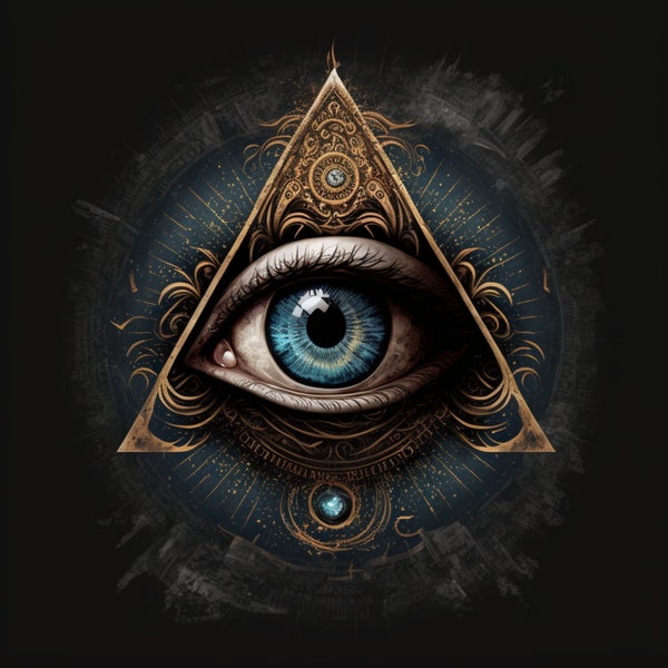 All Seeing Eye Print (Digital Download)- Spiritual Third Eye - Occult Home Decor - Witchy Sticker