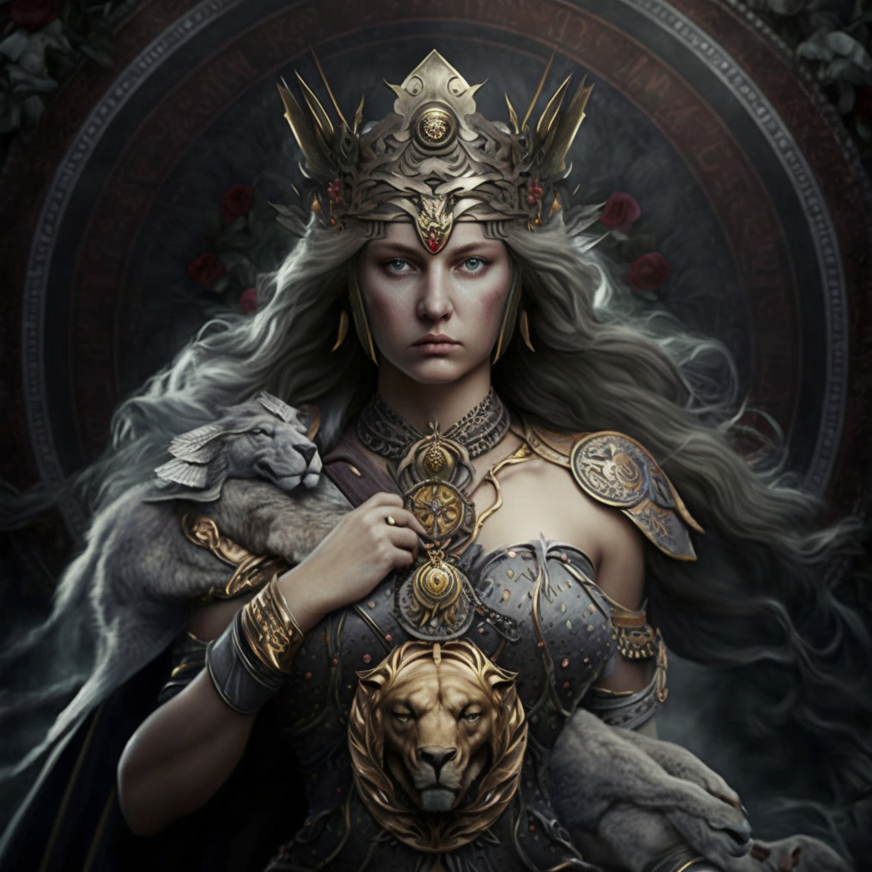Freya Norse Goddess Art digital Download Viking Queen Digital Print ...