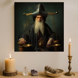 Tarot Poster Justice Card Digital Download – Mystical Wall Art, Artistic Spiritual Decor for Tarot Lovers & Home Meditation Space