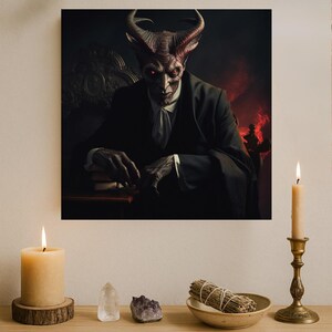 Majestic Devil Tarot Card Digital Download - Witchy Sticker, Occult Art, Mystical Illustration for Journals & Laptops