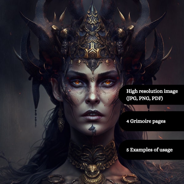 Hel Norse Goddess Portrait (Digital Download) - Queen of Underworld - Viking Decor