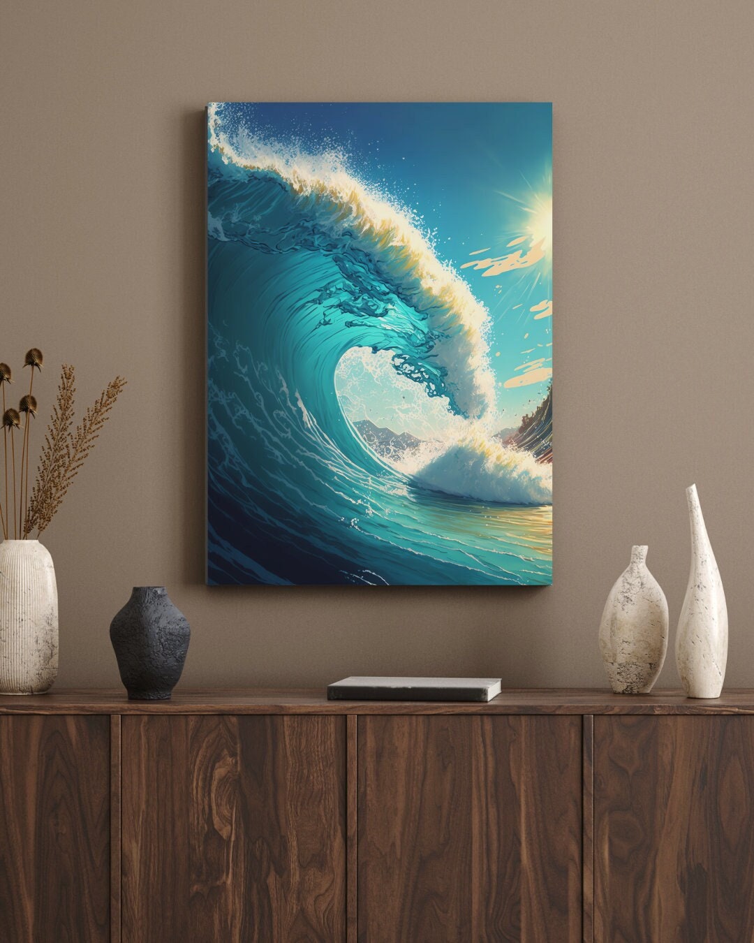 Ocean Canvas Wall Art Blue Ocean Canvas Ocean Waves Wall Etsy