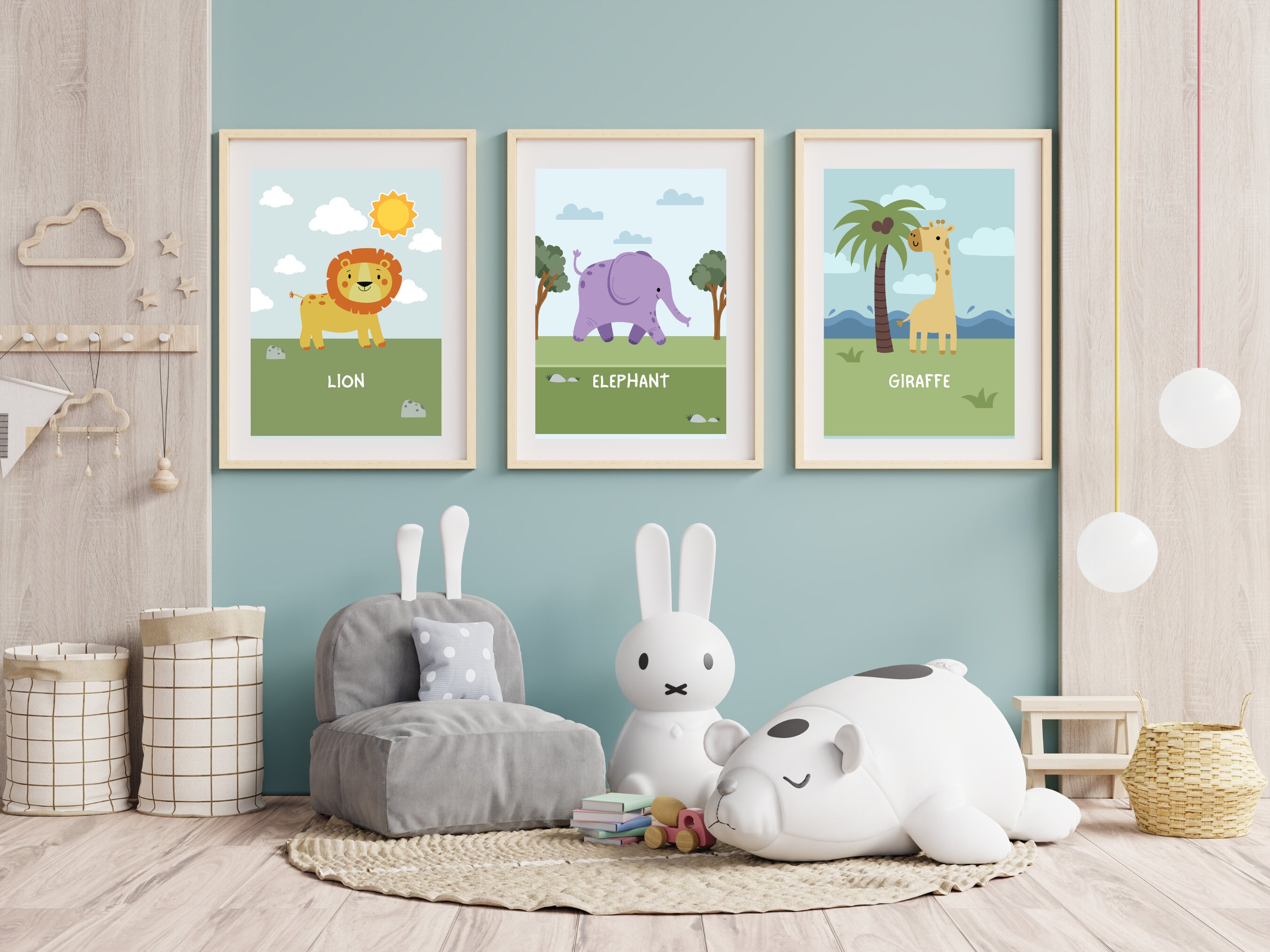 Printable Kids Room Cute Animal Poster for Baby Room Wall - Etsy