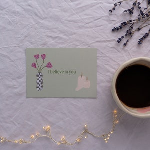 Credo in te - Carta di affermazione positiva / Disegnata a mano / Regalo / Benessere / Cura di sé