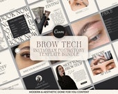 Brow Tech Instagram Templates, Beige Brow Tech Post Templates, Brow Lamination Templates, Brow Tinting Instagram Content, Brow Templates