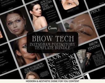 Brow Tech Instagram Templates, Brow Tech Post Templates, Brow Lamination Templates, Brow Tinting Instagram Content, Brow Artist Templates