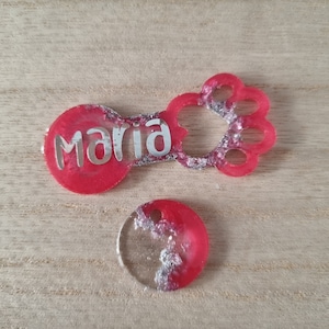 Resin Wagenlöser mit Chip im Set – Hundepfote Design – Einkaufswagenlöser Schlüsselanhänger – Handgemacht & personalisierbar