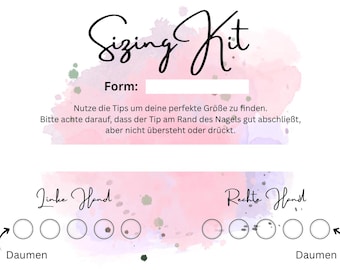Press On Nails Sizing Kit | Nail Size Finder | Test Kit für perfekte Passform | Wähle deine Nagelform