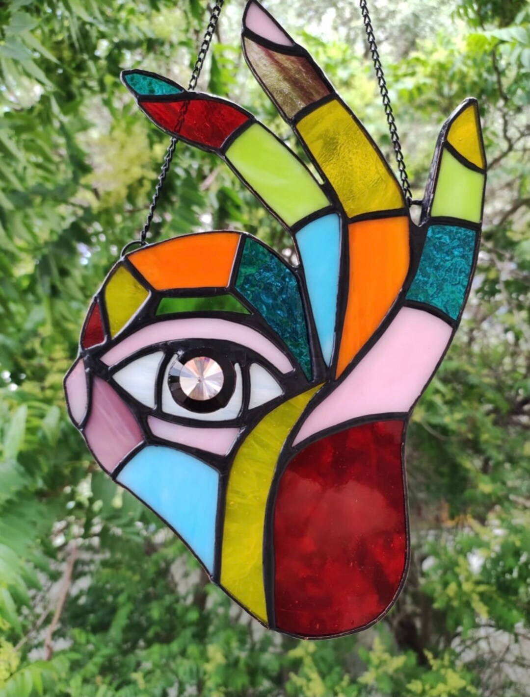 All Seeing Eye Illuminati Stained Glass Eye of Providence Etsy