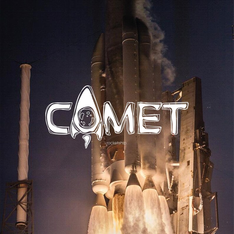 Rocketship Logo Template | Editable Logo Template | Comet Logo - Etsy