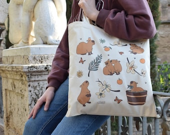 Totebag | Cloth bag | Capybaras | Capybaras bag | Shoulder bag | Tote Bag | Capys | Cotton bag | Capybaras | Oranges