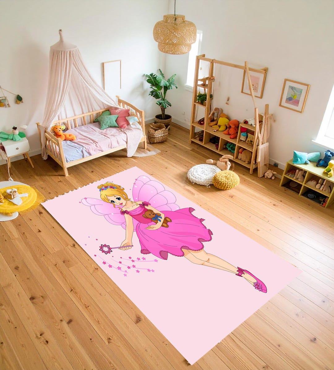 Princcess Rug Pink Fairy Princess Rug, Magical Girls Bedroom Carpet - Etsy