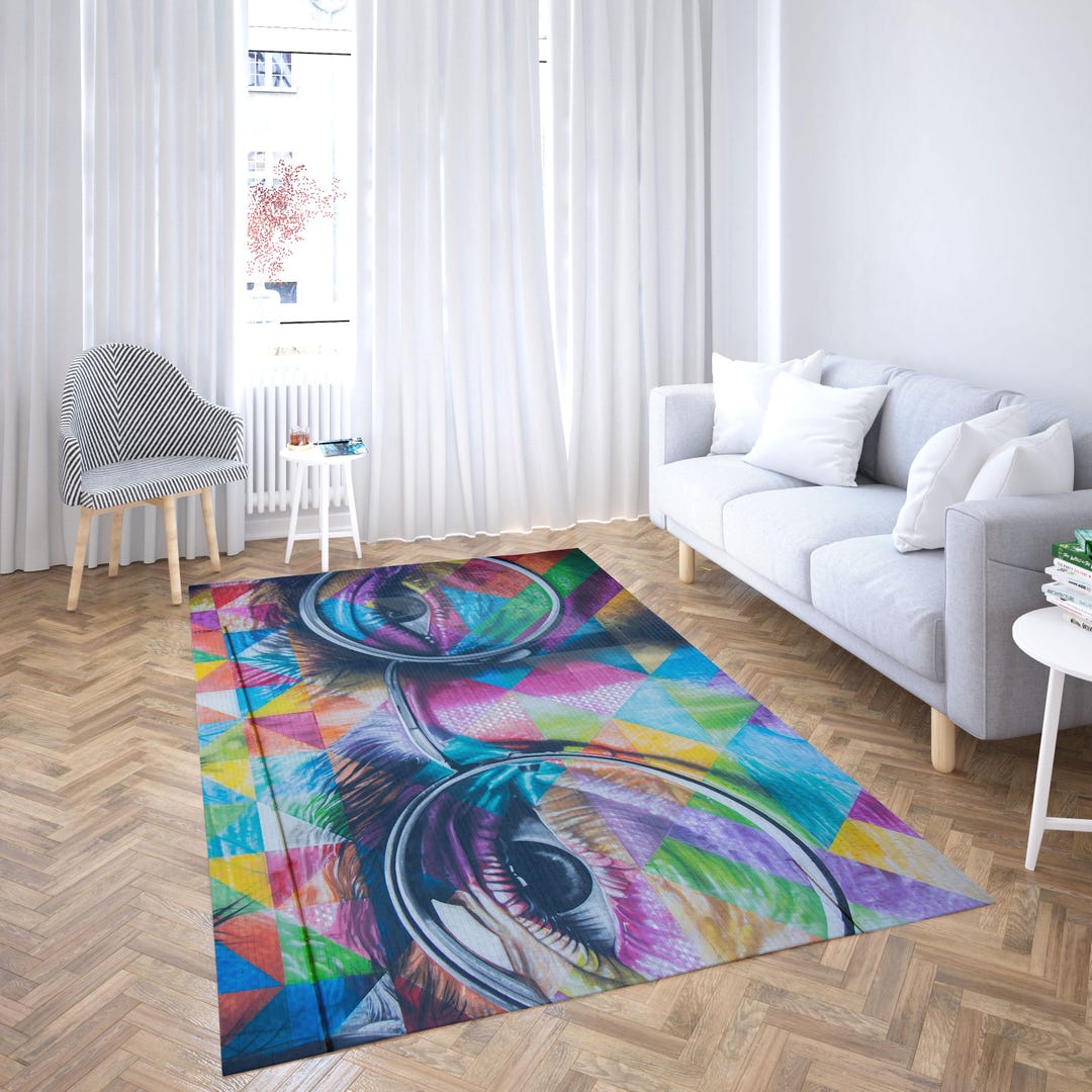 John Lennon Wall Art Rug, Colorful Pop Art Face Carpet, Music Icon Area ...