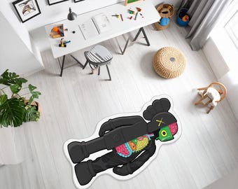 Cut-Out Pop Art Rug – Anatomical Streetwear Gamer Room Decor