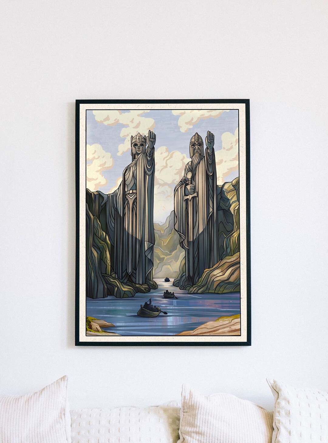 Lord of the Rings Gates of Argonath Poster Printable PDF, Gates of Argonath Middle Earth Travel