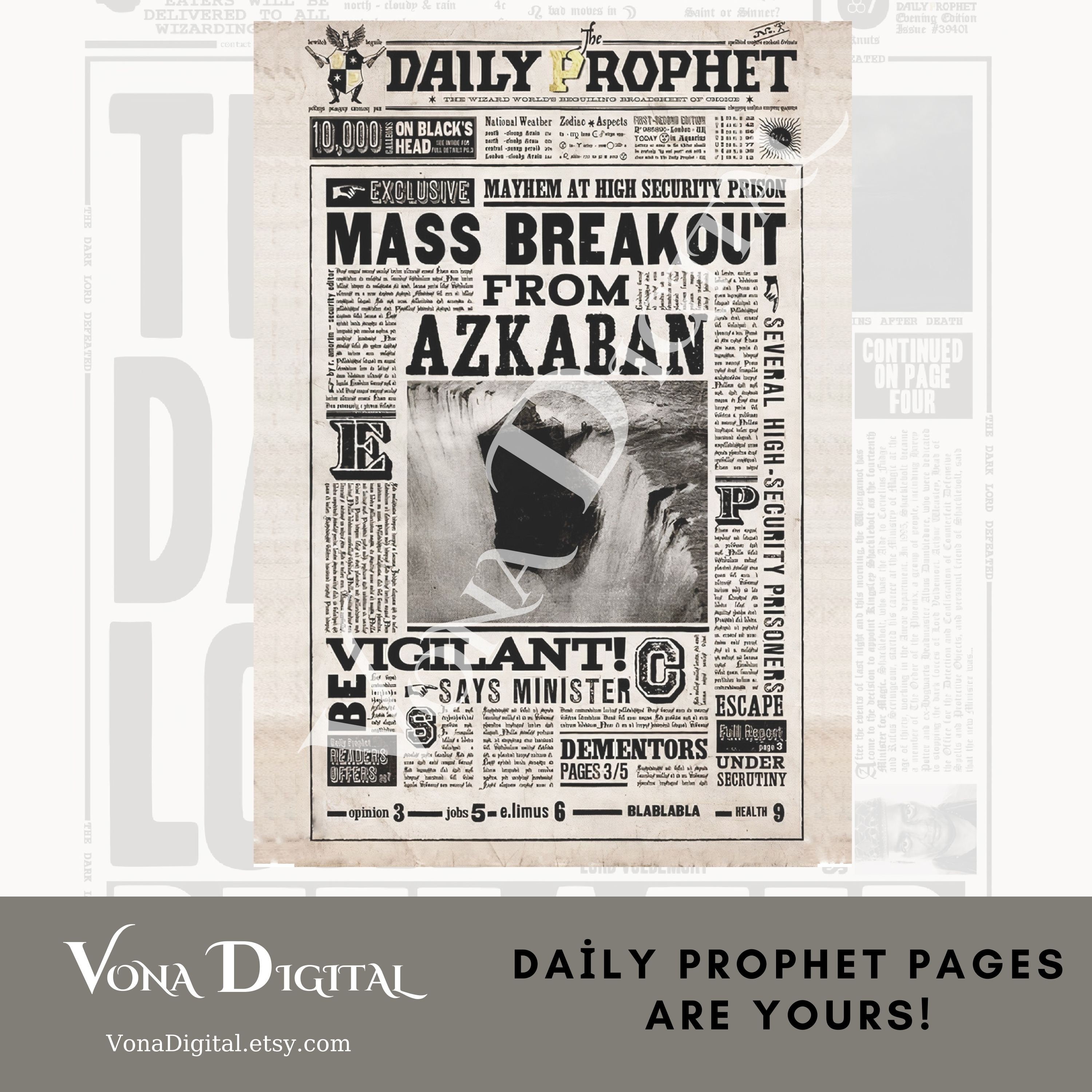 Daily Prophet Pages Printable PDF HP Digital Poster Daily - Etsy
