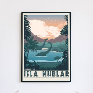 Jurassic Park Movie Poster Printable PDF, Isla Nublar Vintage Digital Wall Art, Jurassic Park Movie, Home Wall Decor, Birthday Gifts