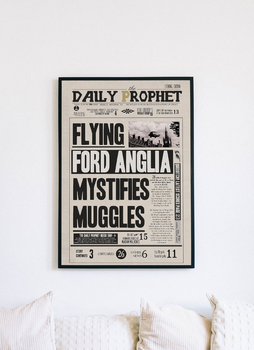 Daily Prophet Page Printable PDF, HP Digital Poster, Daily Prophet ...